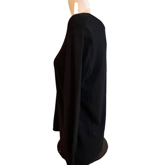 YEST Sweater Tunic Women's Size 8 Front Sweater Back Black Lace NWT $88 - Picture 3 of 9